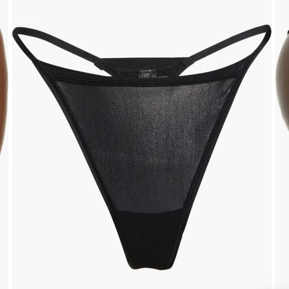 SKIMS Summer Mesh String Thong Onyx NWT in Size 4X